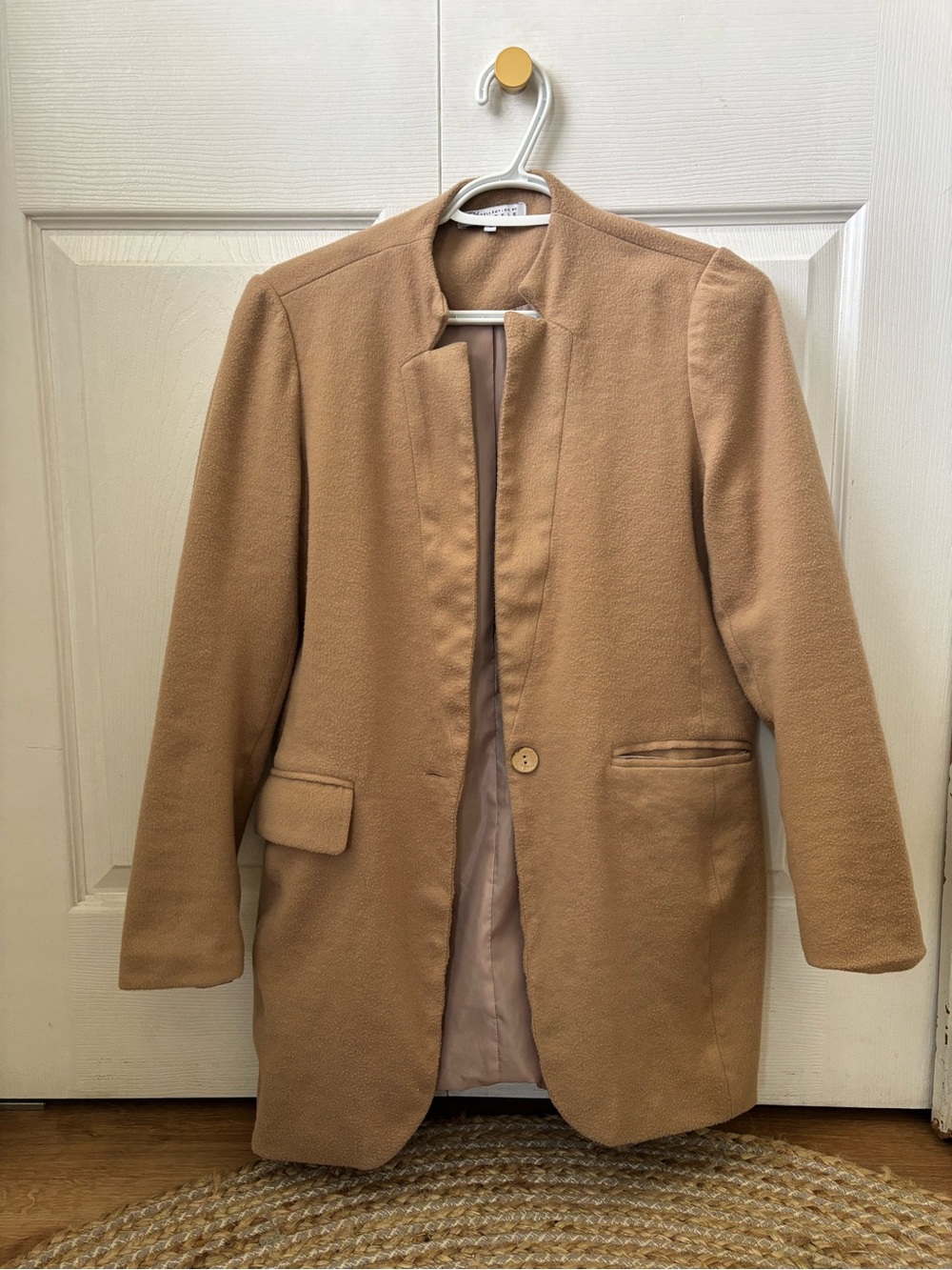 Tailored Women's Camel Single-Button Blazer Jacket